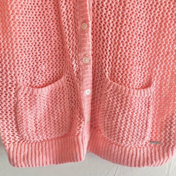 Peach Crochet Knit Cardigan Sweater - Picture 6 of 10